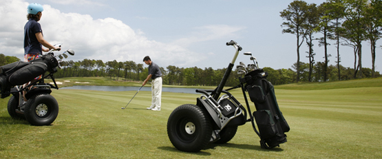 The Segway x2 Golf on the golf course.